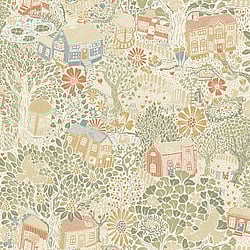 Galerie Wallcoverings Product Code: S63001 - Sommarang 2 Wallpaper Collection Galerie Wallcoverings Product Code S63001 - Sommarang 2 Wallpaper Collection - Green, yellow, red Colours - Fairytale woodland village Design