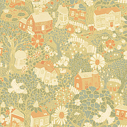 Galerie Wallcoverings Product Code: S63002 - Sommarang 2 Wallpaper Collection Galerie Wallcoverings Product Code S63002 - Sommarang 2 Wallpaper Collection - Yellow Colours - Fairytale woodland village Design