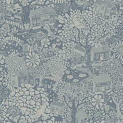 Galerie Wallcoverings Product Code: S63005 - Sommarang 2 Wallpaper Collection Galerie Wallcoverings Product Code S63005 - Sommarang 2 Wallpaper Collection - Blue Colours - Fairytale woodland village Design