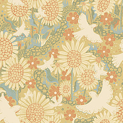 Galerie Wallcoverings Product Code: S63008 - Sommarang 2 Wallpaper Collection Galerie Wallcoverings Product Code S63008 - Sommarang 2 Wallpaper Collection - Yellow Colours - Songbirds flying over fields of sunflowers Design