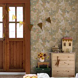 Galerie Wallcoverings Product Code: S63008 - Sommarang 2 Wallpaper Collection Galerie Wallcoverings Product Code S63008 - Sommarang 2 Wallpaper Collection - Yellow Colours - Songbirds flying over fields of sunflowers Design