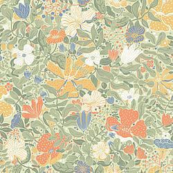 Galerie Wallcoverings Product Code: S63018 - Sommarang 2 Wallpaper Collection Galerie Wallcoverings Product Code S63018 - Sommarang 2 Wallpaper Collection - Green Colours - Summertime illustrative floral Design
