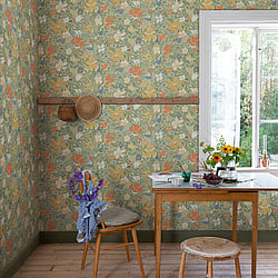Galerie Wallcoverings Product Code: S63018 - Sommarang 2 Wallpaper Collection Galerie Wallcoverings Product Code S63018 - Sommarang 2 Wallpaper Collection - Green Colours - Summertime illustrative floral Design