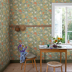Galerie Wallcoverings Product Code: S63018 - Sommarang 2 Wallpaper Collection Galerie Wallcoverings Product Code S63018 - Sommarang 2 Wallpaper Collection - Green Colours - Summertime illustrative floral Design