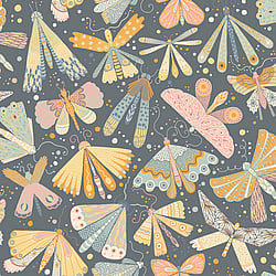 Galerie Wallcoverings Product Code: S63022 - Sommarang 2 Wallpaper Collection Galerie Wallcoverings Product Code S63022 - Sommarang 2 Wallpaper Collection - Dark blue, orange pink Colours - Enchanting butterflies and dragonflies Design