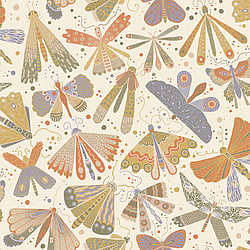 Galerie Wallcoverings Product Code: S63024 - Sommarang 2 Wallpaper Collection Galerie Wallcoverings Product Code S63024 - Sommarang 2 Wallpaper Collection - Green, orange, blue Colours - Enchanting butterflies and dragonflies Design