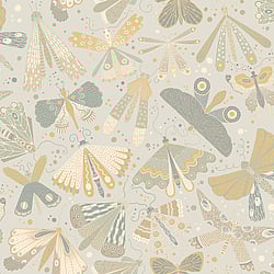 Galerie Wallcoverings Product Code: S63025 - Sommarang 2 Wallpaper Collection Galerie Wallcoverings Product Code S63025 - Sommarang 2 Wallpaper Collection - Light grey, yellow Colours - Enchanting butterflies and dragonflies Design