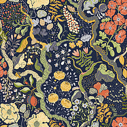 Galerie Wallcoverings Product Code: S65101 - Sommarang Wallpaper Collection Galerie Wallcoverings Product Code S65101 - Sommarang Wallpaper Collection - Blue Multi-coloured Colours - Floral Vines Design