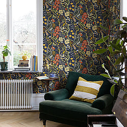 Galerie Wallcoverings Product Code: S65101 - Sommarang Wallpaper Collection Galerie Wallcoverings Product Code S65101 - Sommarang Wallpaper Collection - Blue Multi-coloured Colours - Floral Vines Design