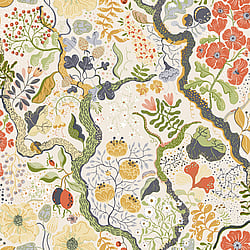 Galerie Wallcoverings Product Code: S65102 - Sommarang Wallpaper Collection Galerie Wallcoverings Product Code S65102 - Sommarang Wallpaper Collection - Green Multi-coloured Colours - Floral Vines Design