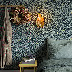 Galerie Wallcoverings Product Code: S65106 - Sommarang Wallpaper Collection Galerie Wallcoverings Product Code S65106 - Sommarang Wallpaper Collection - Blue Colours - Leafy Vines Design