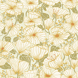 Galerie Wallcoverings Product Code: S65111 - Sommarang Wallpaper Collection Galerie Wallcoverings Product Code S65111 - Sommarang Wallpaper Collection - Green Colours - Retro Poppy Design