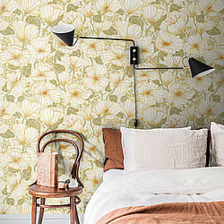 Galerie Wallcoverings Product Code: S65111 - Sommarang Wallpaper Collection Galerie Wallcoverings Product Code S65111 - Sommarang Wallpaper Collection - Green Colours - Retro Poppy Design