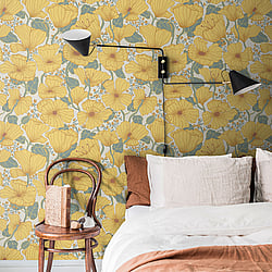 Galerie Wallcoverings Product Code: S65112 - Sommarang Wallpaper Collection Galerie Wallcoverings Product Code S65112 - Sommarang Wallpaper Collection - Yellow Colours - Retro Poppy Design