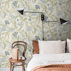 Galerie Wallcoverings Product Code: S65115 - Sommarang Wallpaper Collection Galerie Wallcoverings Product Code S65115 - Sommarang Wallpaper Collection - Blue Green Colours - Tulip Design