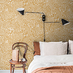 Galerie Wallcoverings Product Code: S65127 - Sommarang Wallpaper Collection Galerie Wallcoverings Product Code S65127 - Sommarang Wallpaper Collection - Dark yellow Colours - Abstract Foliage Design