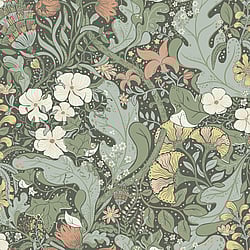 Galerie Wallcoverings Product Code: S83103 - Sommarang Wallpaper Collection Galerie Wallcoverings Product Code S83103 - Sommarang Wallpaper Collection - Green Colours - Swedish Flowers and Leaves Design