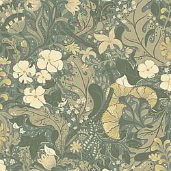 Galerie Wallcoverings Product Code: S83104 - Sommarang Wallpaper Collection Galerie Wallcoverings Product Code S83104 - Sommarang Wallpaper Collection - Grey Colours - Swedish Flowers and Leaves Design