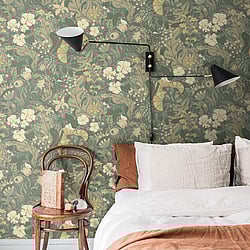 Galerie Wallcoverings Product Code: S83104 - Sommarang Wallpaper Collection Galerie Wallcoverings Product Code S83104 - Sommarang Wallpaper Collection - Grey Colours - Swedish Flowers and Leaves Design