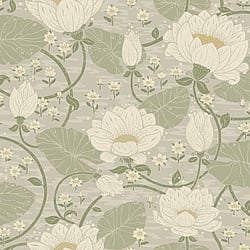 Galerie Wallcoverings Product Code: S83124 - Sommarang Wallpaper Collection Galerie Wallcoverings Product Code S83124 - Sommarang Wallpaper Collection - Greige Colours - Lotus Flower Design