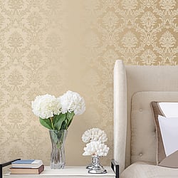 Galerie Wallcoverings Product Code: SB37901 - Simply Silks 4 Wallpaper Collection Galerie Wallcoverings Product Code SB37901 - Simply Silks 4 Wallpaper Collection - Warm Metallic Gold Colours - Classic Damask Design