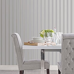 Galerie Wallcoverings Product Code: SB37905 - Simply Silks 4 Wallpaper Collection Galerie Wallcoverings Product Code SB37905 - Simply Silks 4 Wallpaper Collection - Metallic Silver Colours - Classic Stripe Design