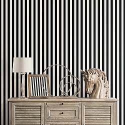 Galerie Wallcoverings Product Code: SB37913 - Simply Silks 4 Wallpaper Collection Galerie Wallcoverings Product Code SB37913 - Simply Silks 4 Wallpaper Collection - Black, Silver Metallic Colours - Formal Stripe Design