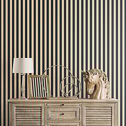 Galerie Wallcoverings Product Code: SB37915 - Simply Silks 4 Wallpaper Collection Galerie Wallcoverings Product Code SB37915 - Simply Silks 4 Wallpaper Collection - Navy, Cream, Gold Metallic Colours - Formal Stripe Design