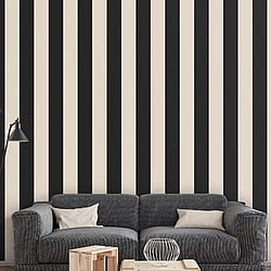 Galerie Wallcoverings Product Code: SH34545 - Simply Stripes 3 Wallpaper Collection Galerie Wallcoverings Product Code SH34545 - Simply Stripes 3 Wallpaper Collection - Black Taupe Colours - Wide Stripe Design