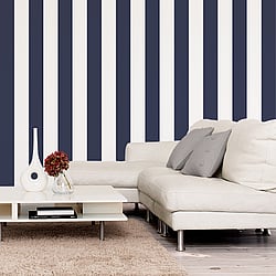 Galerie Wallcoverings Product Code: SH34556 - Simply Stripes 3 Wallpaper Collection Galerie Wallcoverings Product Code SH34556 - Simply Stripes 3 Wallpaper Collection - Navy Colours - Wide Stripe Design