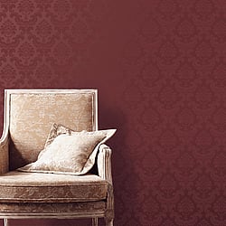 Galerie Wallcoverings Product Code: SK34738 - Simply Silks 3 Wallpaper Collection Galerie Wallcoverings Product Code SK34738 - Simply Silks 3 Wallpaper Collection - Red Colours - Feathered Damask Design