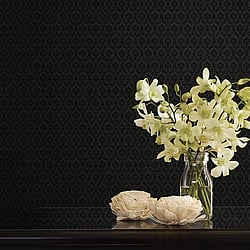 Galerie Wallcoverings Product Code: SK34752 - Simply Silks 3 Wallpaper Collection Galerie Wallcoverings Product Code SK34752 - Simply Silks 3 Wallpaper Collection - Black Colours - Small Damask Design