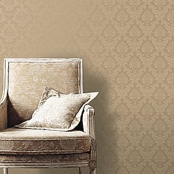 Galerie Wallcoverings Product Code: SK34755 - Simply Silks 3 Wallpaper Collection Galerie Wallcoverings Product Code SK34755 - Simply Silks 3 Wallpaper Collection - Brushed Metallic Gold Colours - Feathered Damask Design
