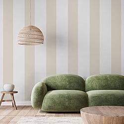 Galerie Wallcoverings Product Code: SS21236 - Style Sisters Classic Wallpaper Collection Galerie Wallcoverings Product Code SS21236 - Style Sisters Classic Wallpaper Collection - Half Stripe Natural Design