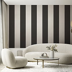 Galerie Wallcoverings Product Code: SS21237 - Style Sisters Classic Wallpaper Collection Galerie Wallcoverings Product Code SS21237 - Style Sisters Classic Wallpaper Collection - Half Stripe Black Design