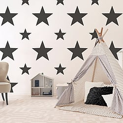 Galerie Wallcoverings Product Code: SS21254 - Style Sisters Classic Wallpaper Collection Galerie Wallcoverings Product Code SS21254 - Style Sisters Classic Wallpaper Collection - Double Star Black Design