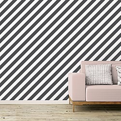 Galerie Wallcoverings Product Code: ST36915 - Simply Stripes 3 Wallpaper Collection Galerie Wallcoverings Product Code ST36915 - Simply Stripes 3 Wallpaper Collection - Black Colours - Diagonal Stripe Design