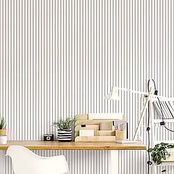 Galerie Wallcoverings Product Code: SY33934 - Simply Stripes 3 Wallpaper Collection Galerie Wallcoverings Product Code SY33934 - Simply Stripes 3 Wallpaper Collection - Black Colours - Ticking Stripe Design