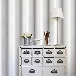 Galerie Wallcoverings Product Code: SY33934 - Simply Stripes 3 Wallpaper Collection Galerie Wallcoverings Product Code SY33934 - Simply Stripes 3 Wallpaper Collection - Black Colours - Ticking Stripe Design