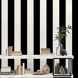 Galerie Wallcoverings Product Code: SY33937 - Simply Stripes 3 Wallpaper Collection Galerie Wallcoverings Product Code SY33937 - Simply Stripes 3 Wallpaper Collection - Pearl Black Colours - Wide Stripe Design