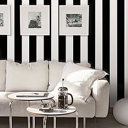 Galerie Wallcoverings Product Code: SY33937 - Simply Stripes 3 Wallpaper Collection Galerie Wallcoverings Product Code SY33937 - Simply Stripes 3 Wallpaper Collection - Pearl Black Colours - Wide Stripe Design