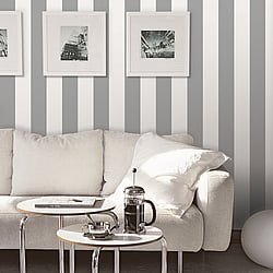 Galerie Wallcoverings Product Code: SY33944 - Simply Stripes 3 Wallpaper Collection Galerie Wallcoverings Product Code SY33944 - Simply Stripes 3 Wallpaper Collection - Medium Grey Colours - Wide Stripe Design