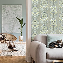 Galerie Wallcoverings Product Code: TJ40207 - Mulberry Tree Wallpaper Collection Galerie Wallcoverings Product Code TJ40207 - Mulberry Tree Wallpaper Collection - Tan and Blue Colours - Batsford Design