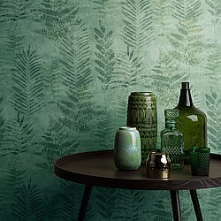 Galerie Wallcoverings Product Code: TP21261 - Passenger Wallpaper Collection Galerie Wallcoverings Product Code TP21261 - Passenger Wallpaper Collection - Dark Green Colours - Fern Print Design
