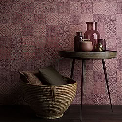 Galerie Wallcoverings Product Code: TP21291 - Passenger Wallpaper Collection Galerie Wallcoverings Product Code TP21291 - Passenger Wallpaper Collection - Pink Purple Colours - Funky Tiles Design