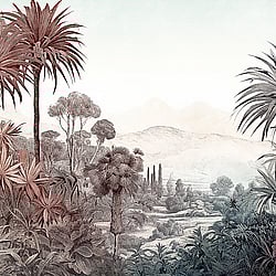 Galerie Wallcoverings Product Code WH45268M - Welcome Home Murals Wallpaper Collection - Green, Red, White Colours - Tropical Jungle Landscape Design