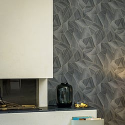 Galerie Wallcoverings Product Code: WW22221 - Woods And Wicker Wallpaper Collection Galerie Wallcoverings Product Code WW22221 - Woods And Wicker Wallpaper Collection - Grey Black Colours - Geometric Wood Effect Motif Design