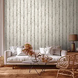 Galerie Wallcoverings Product Code: WW22233 - Woods And Wicker Wallpaper Collection Galerie Wallcoverings Product Code WW22233 - Woods And Wicker Wallpaper Collection - Cream Grey White Colours - Dual Stripe Wood Effect Motif Design