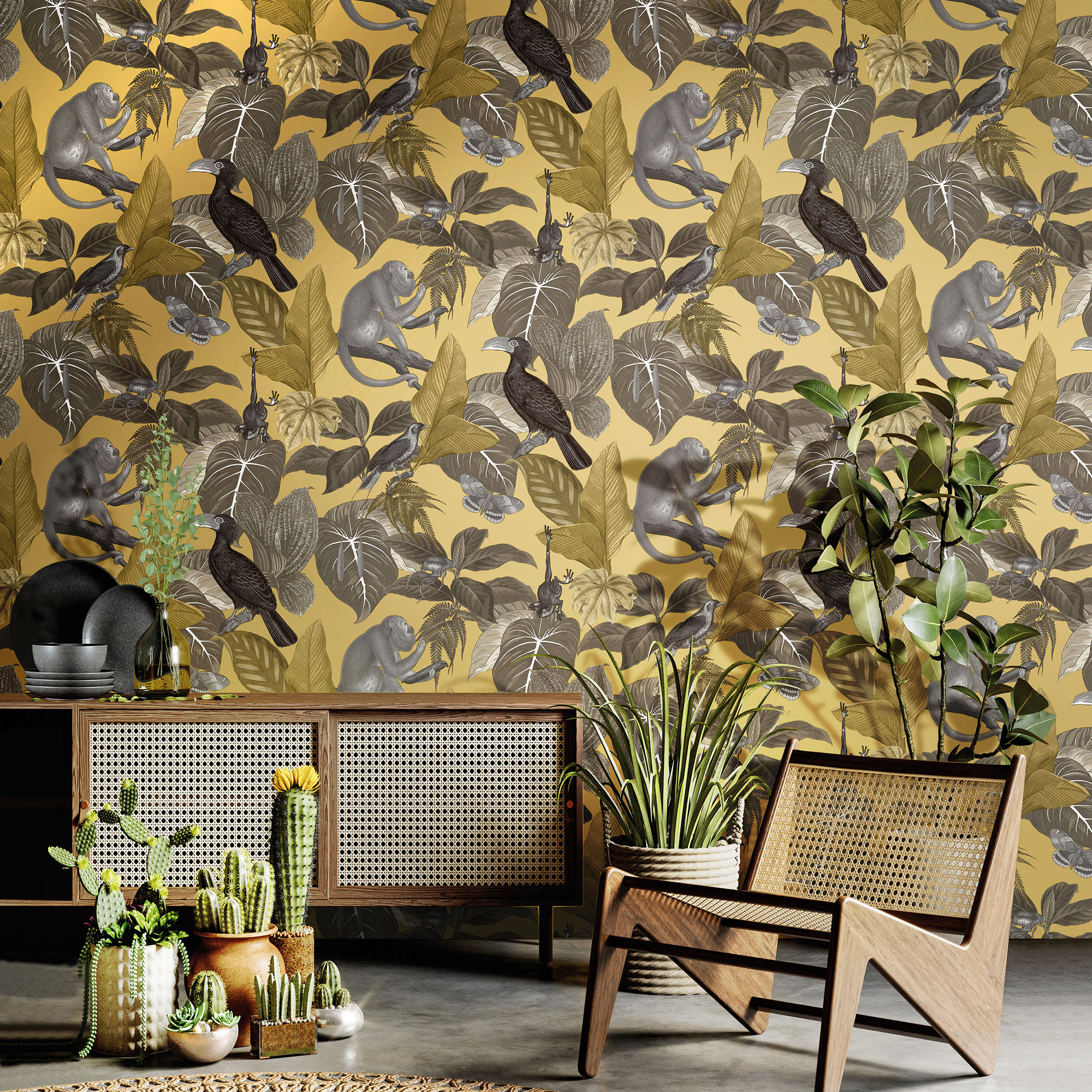 Galerie Wallcoverings Product Code 18502 - Into The Wild Wallpaper Collection - Yellow Colours -  