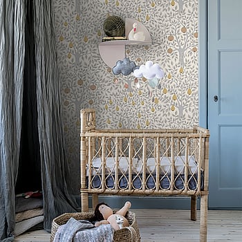 Galerie Wallcoverings Product Code 33012 - Apelviken 2 Wallpaper Collection - White Grey Gold Colours -  